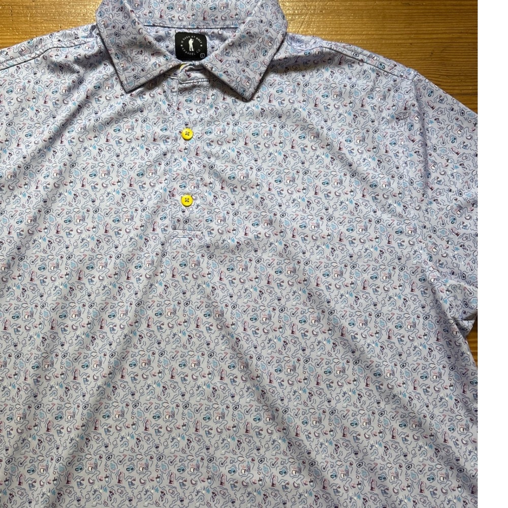 U Suck At Golf Polo Shirt Mens Large Purple Novelty Beverage Stretch‎ SIZE L - Picture 2 of 7